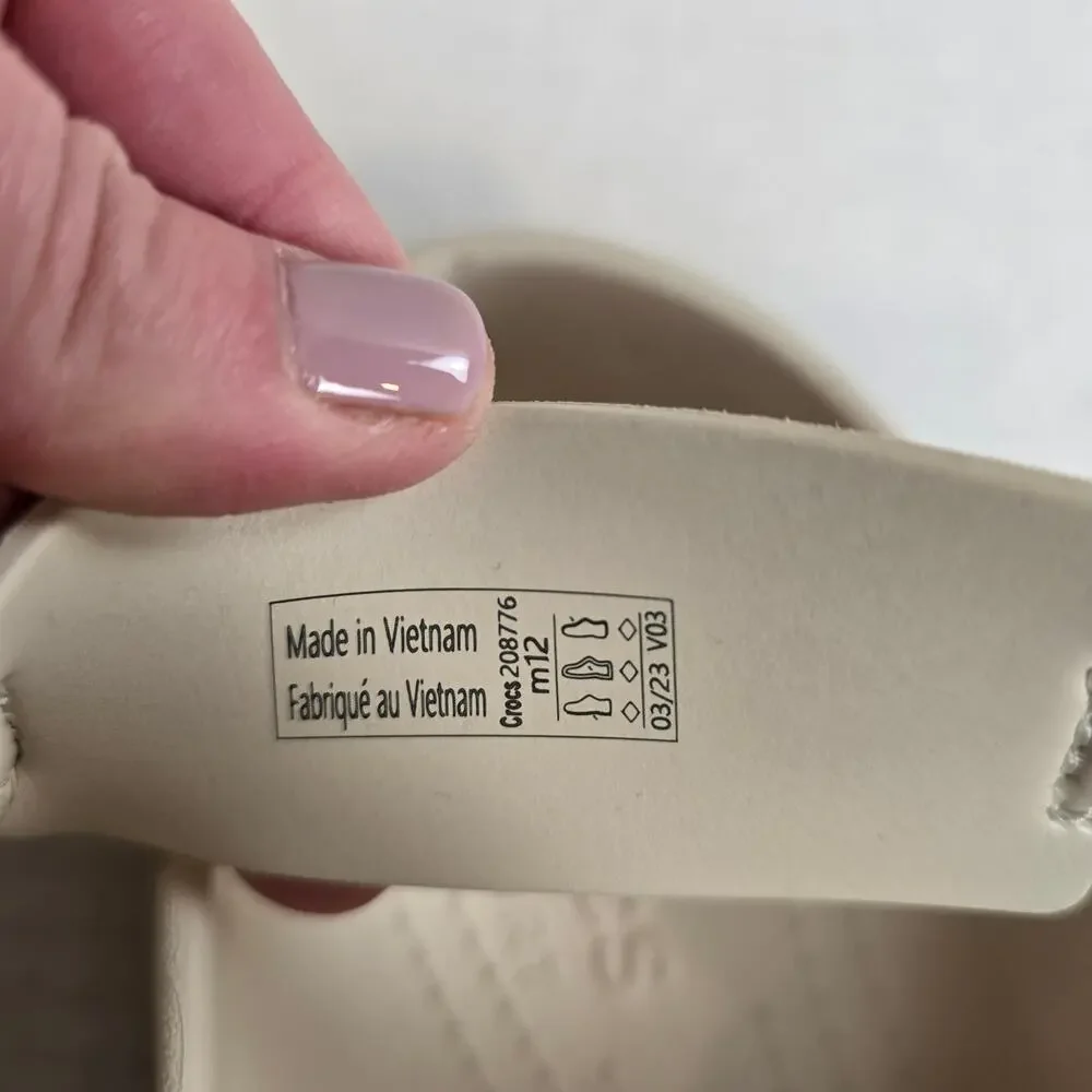 Crocs Duet Max II Clogs Size Men's 12 Stucco Water Shoes Adjustable Straps